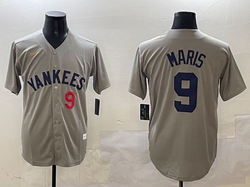 Men New York Yankees #9 Maris Grey Throwback Game 2025 Nike MLB Jersey style 5->new york yankees->MLB Jersey